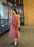 香蕉宝贝（BANANA BABY）2024夏季新款复古法式吊带连衣裙女纯色收腰a字中长裙D242LY981 玫红 M 实拍图