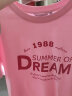 伊芙丽设计感小众短袖女2022年夏季新款粉色ins体恤上衣正肩T恤女库存低 粉色  155/80A/S 实拍图