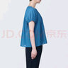无印良品（MUJI） 女式 强捻短袖罩衫女装衬衫衬衣内搭夏季款纯棉全棉上衣BC2J8C4S 蓝色 S 155/80A 实拍图