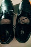 卡帝乐鳄鱼（CARTELO）英伦透气牛皮商务镂空正装休闲男士低帮系带皮鞋男3511 黑色 42 实拍图