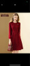 丹慕妮尔高端长袖提花连衣裙女秋时尚修身显瘦收腰裙子 酒红色 XL 实拍图