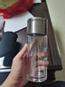茶宝（CHABAO） 茶水分离杯泡茶杯带过滤茶杯男女双层隔热杯子便携水杯花茶清新可爱迷你透明玻璃杯 钢本色【带杯刷杯套】 400ml 实拍图
