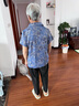 恒源祥奶奶衬衫夏季妈妈服装短袖上衣翻领70老太太衬衣服老年人女夏装套 蓝色+九分-裤 XL 建议90-105斤 实拍图