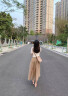 宏资琦 连衣裙2026夏季新款女装甜美气质短款V领上衣网纱半身裙子两件装 米白色上衣+卡其色半身裙 M （建议98—108斤） 实拍图