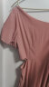 范思蓝恩23FS12728设计感斜肩连衣裙女夏季新款镂空收腰裙子 粉色 S 晒单实拍图