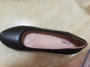 路施南真皮工作鞋女黑色职业鞋粗跟浅口工装鞋软底上班单鞋酒店正装皮鞋 黑色3.5cm标准版(中配:皮里821Q 39 实拍图