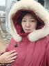 鸭鸭（YAYA）冬季新款羽绒服女中长款过膝狐狸毛领韩版时尚外套HS 红色+狐狸毛领 L 实拍图