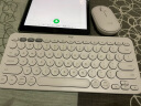 罗技（Logitech）K380蓝牙键盘多设备切换笔记本平板IPAD电脑适用 时尚超薄便携巧克力按键 白色-键鼠套装 实拍图