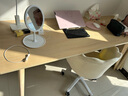 众淘实木腿电脑桌台式双人书桌学习桌办公桌工作台桌椅套装长条桌子 【进口橡木腿】木色160*60cm 实拍图