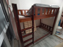 林伊木泽上下床实木儿童床加厚高低床成人上下铺男孩女孩床卧室子母床 全新升级咖色床+双抽+书架+床垫 上铺宽120下铺宽120 实拍图