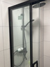 九牧（JOMOO） 【定制】极简整体淋浴房一体式浴室隔断一字型屏风三门联动E16  雅黑 光玻1.4-1.49m（高2m） 实拍图