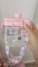 乐扣乐扣双饮儿童水杯壶tritan创意小方杯学生便携吸管杯子女高颜值塑料杯 冰莓粉【潮酷贴纸+杯带】 470ml 实拍图