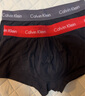 Calvin Klein内衣男士三条装ck提花腰边低腰棉质贴身防夹臀四角裤平角内裤男 U2664NJS-黑底红边/深灰边/浅绿边 3条 S 实拍图