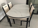 晨巢 岩板餐桌 实木餐桌椅组合现代简约可伸缩折叠吃饭桌子餐厅家具 黑白框架哑光雪山白-205木椅 1.35米一桌四椅-12MM岩板厚度 实拍图