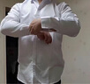 gxmy长袖衬衫男春夏季新款韩版修身衣服男装纯色免烫商务休闲衬衣男装 白色+黑色 XL/40适合140斤左右 实拍图