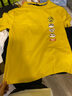 真维斯（JEANSWEST）短袖t恤男ins潮牌2024春夏季男女宽松oversize半袖衣服美式高街男 杏色 假期史迪仔 M【推荐95-120斤】 实拍图
