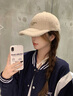 CTRLEND新款刺绣帽子女士秋冬季时尚百搭毛绒鸭舌帽加厚保暖棉帽棒球帽 皮粉色 实拍图
