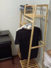 木马人衣帽架挂衣架落地多功能办公室卧室置物架衣服挂架子简易室内晾衣 梯形柜式80长-原色 实拍图