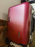 花瞳铝框行李箱男士商务次日达小型拉杆箱学生耐用皮箱女可坐人密码箱 酒红色【升级加厚充电铝框款】 20英寸 -登机箱-手提上飞机手拉箱 实拍图