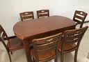 上林春天实木餐桌 可伸缩折叠实木餐桌椅组合餐桌餐椅圆形饭桌子餐厅家具 1.2米柚木色 一桌六椅 实拍图