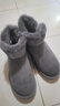 红蜻蜓雪地靴冬款厚底羊毛加绒短靴女鞋防寒保暖女雪地女棉鞋WLC43471 灰色 35 实拍图