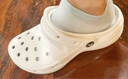 crocs卡骆驰女鞋夏季经典厚底增高云朵洞洞鞋防滑软底耐磨休闲鞋206750 白色(不含鞋花)-100 37 -38(240mm) 实拍图