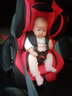 天才宝贝儿童安全座椅汽车用0-4岁宝宝新生婴幼儿简易便携式车载可躺睡觉 中国红 实拍图
