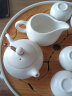 澳爵斯（AOJUESI） 整套紫砂陶瓷功夫茶具套装家用茶杯 便携竹制干泡茶盘储水茶台 08款：月白定窑西施（大白盘） 实拍图