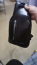 袋鼠（KANGAROO）轻奢品牌时尚男包男士胸包韩版单肩包户外潮背包斜挎包休闲运动包 升级黑色双拉链带USB 实拍图