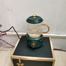 乐炖 养生壶迷你办公室一人用煮茶壶小型煮茶器全玻璃电热杯煮水烧水壶55度电炖养生杯礼物便携花茶壶 绿0.6L+礼盒（不带杯） 实拍图