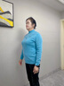 恒源祥新年红色毛衣中年妈妈冬装100%纯羊毛衫女半高领中老年人女装衣服 44蓝色 XL 【建议115-130斤】 实拍图