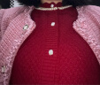 兆君2023秋冬新款圆领长袖羊绒衫女珍珠针织开衫粗针加厚保暖外套 石榴红 105/L 晒单实拍图
