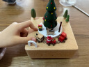 初心八音盒木质旋转生日礼物音乐盒送女生520女神礼物儿童礼物 绿色圣诞树-圣诞快乐 实拍图