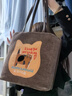 尔山集饼干猫双肩包包女早春新款潮学院风托特包韩国情人节单肩背包 通勤两用手提双肩包【浅咖色】 实拍图