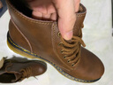 马登疯马皮马丁靴男秋复古美式工装靴棕色英伦风中帮休闲真皮靴子 蜜蜡色  马登工装 39 (245mm) 实拍图