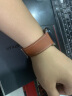 istrap苹果手表表带真皮适用apple watchs9/s8/7/6/5/SE男ultra女iwatch 浅棕白线丨银色配件 42MM 实拍图