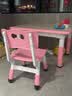 贝琪雅儿童桌椅套装学习桌椅宝宝画画升降积木桌椅子塑料家用幼儿园桌子 粉色木纹长桌（80*60） 实拍图