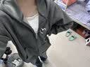 真维斯（Jeanswest）卫衣女春秋季新款外套女开衫连帽情侣男女装上衣服小个子休闲宽松 藏青 爱心线白_K S 实拍图