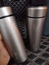 格亚（GEYA）抗菌纯钛保温杯 智能温显纯钛杯商务保温茶杯子保温水杯定制礼盒 钛棕【高档礼盒】500ml 实拍图