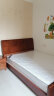 优卡吉胡桃木实木床新中式1.5/1.8米双人床668# 1.5米框架床+床垫+柜*1 实拍图