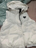 鸭鸭（YAYA）厚款羽绒马甲女短款2025年秋冬新款小个子连帽外穿坎肩马夹外套XJ 白色 M 实拍图