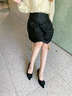 ZHR单鞋女气质蝴蝶结尖头显高显瘦优雅淑女风女鞋舒适亲肤绒面百搭细高跟鞋 Y535 黑色 37  实拍图