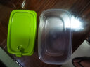 茶花（CHAHUA）塑料保鲜盒食品级可加热大容量一次性快餐盒野餐打包盒汤碗水果 830ml绿色 3件套 实拍图