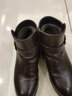 康奈女鞋子 冬季女士牛皮靴子女新款加绒保暖单靴休闲马丁靴短靴大码 咖色 39 实拍图