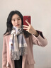 玛丽亚·古琦（MARJA KURKI）山羊绒围巾女秋冬款 羊绒围脖女保暖披肩礼盒装送女友简约条纹款 蓝灰色 实拍图