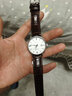 特华诗（Taiwuas） 手表带男款真皮表带男士适配卡西欧手表带天梭1853表带美度dw表带女浪琴欧米茄阿玛尼康卡斯华为 银色扣-棕皮棕线 20mm 实拍图