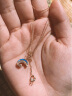 周大福 漫漫星河系列 幻蓝星月项链 一款多戴 18K玫瑰金彩金镶钻石吊坠配项链 U181837 40cm 实拍图