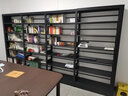 唐辑 钢制书架书柜落地学校图书馆阅览室档案架 黑色单面五层一列四 实拍图