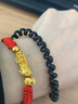 晶湖沙金貔貅佛珠手串男玛瑙红黑曜石皮丘男士转运珠3d硬金手链女 黑曜石10mm金钱款 实拍图