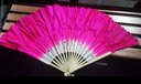SANBF 扇子舞蹈扇跳舞表演道具儿童扭秧歌古典双面广场舞一对左右手 18骨飘20玫红/右手 实拍图